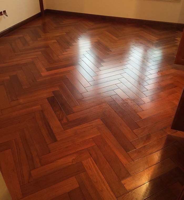 teak wood herringbone