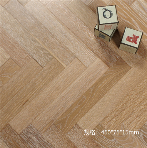 Oak herringbone white grain